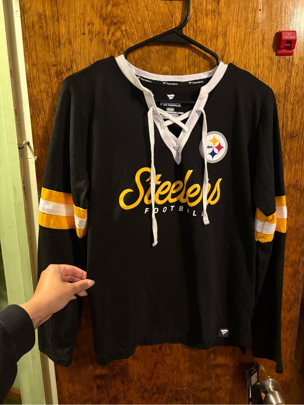 Fanatics Pittsburgh Steelers Lace-Up Pullover - Black, Gold, White